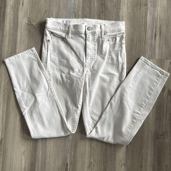 Gap Size 28r Slim Straight Leg Jean White Ripped - Picture 2 of 8